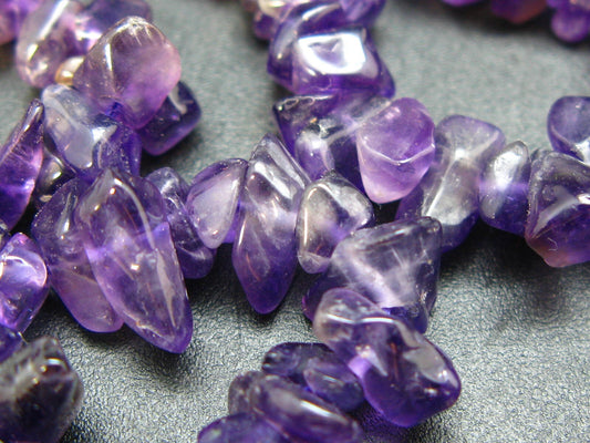 Orchid St. Valentine Gem!! Set of Three Natural Amethyst Free Form Bead Necklace from Brazil - 17.5'' Each