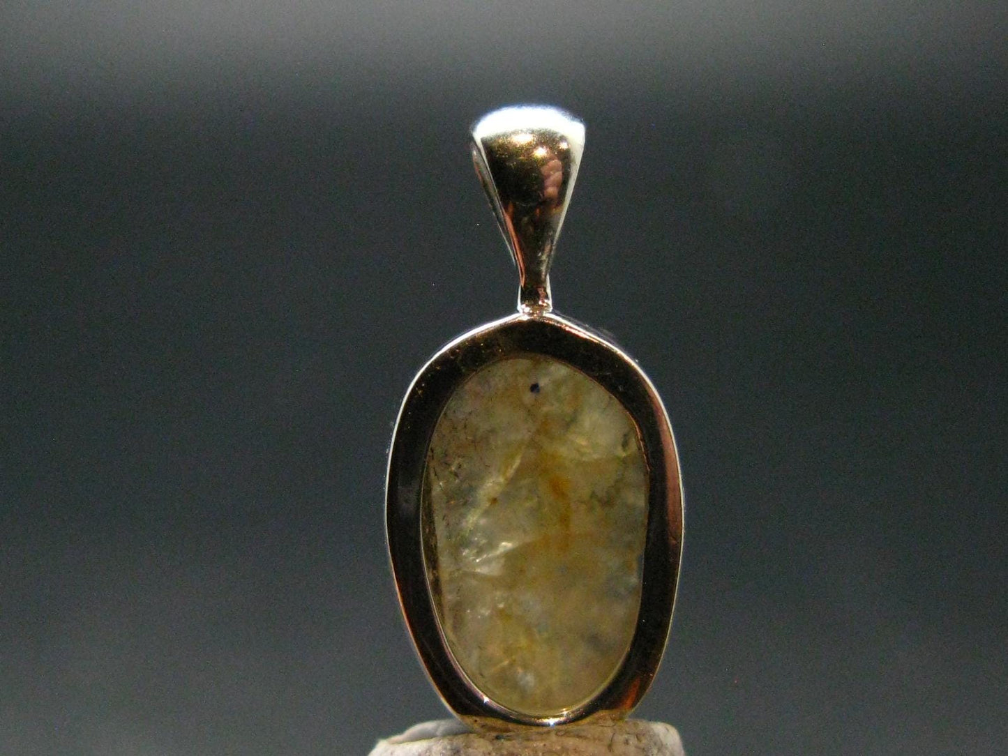 Rare Herderite Crystal Silver Pendant from Brazil - 0.7" - 1.34 Grams