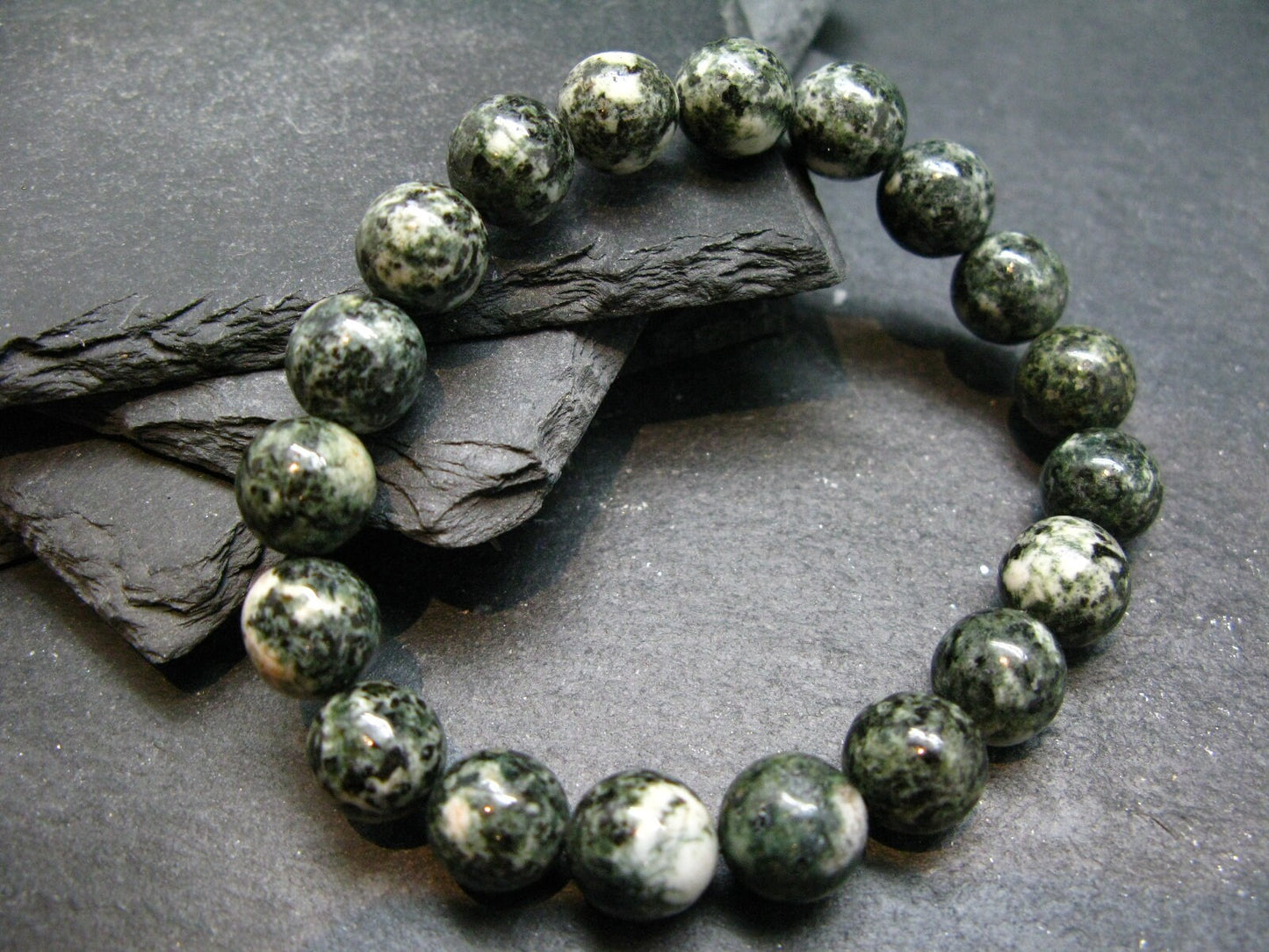 Preseli Stonehenge Bluestone Genuine Bracelet ~ 7 Inches ~ 10mm Round Beads