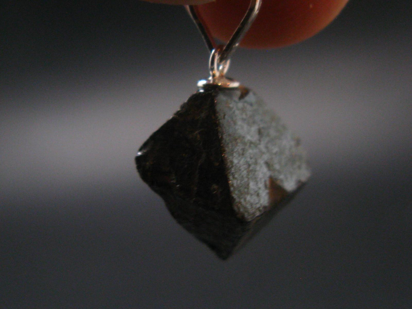 Magnetite Crystal Silver Pendant From Bolivia - 0.8" - 3.27 Grams