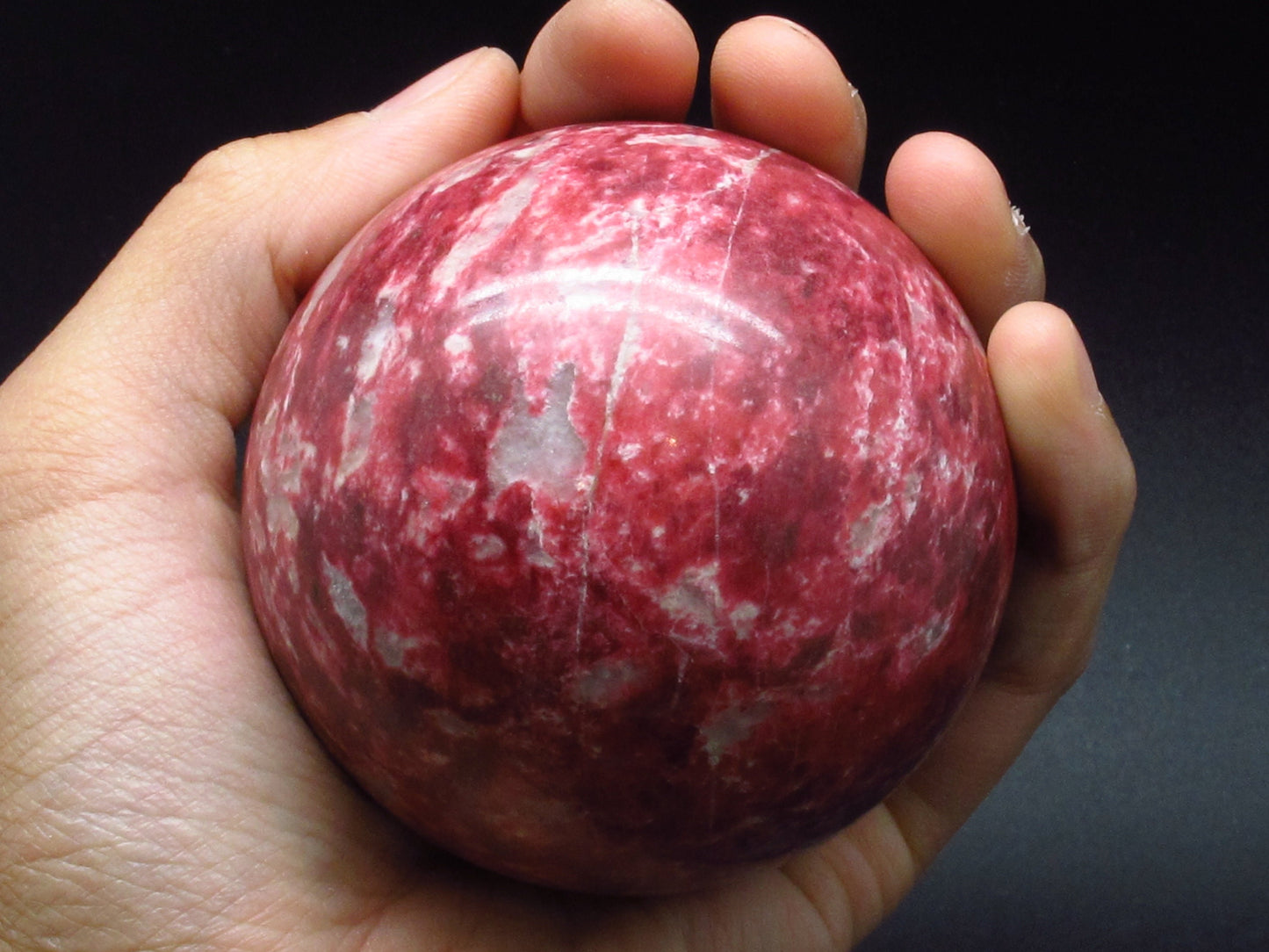 Rare Red Thulite Sphere Ball From Norway - 2.7" - 531 Grams