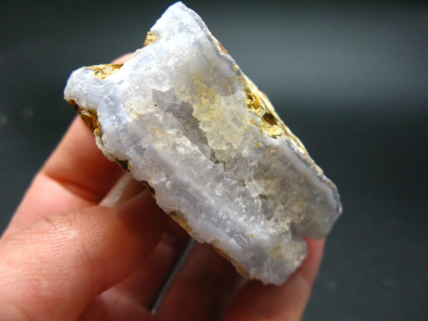 Rare Blue Lace Holly Chalcedony Agate Raw Piece From Malawi - 2.3"