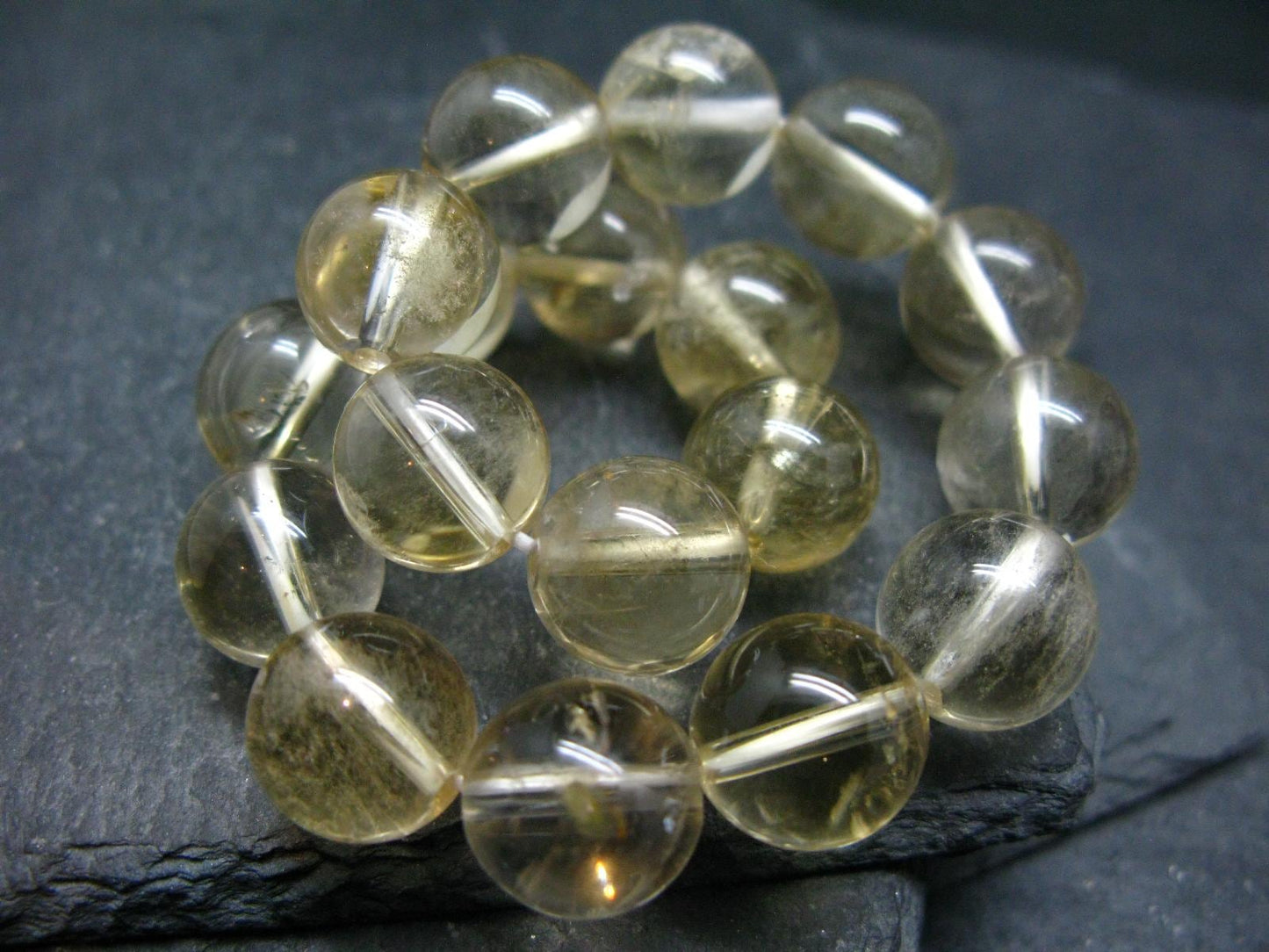 Citrine Genuine Unheated Bracelet ~ 7 Inches ~ 12mm Round Beads