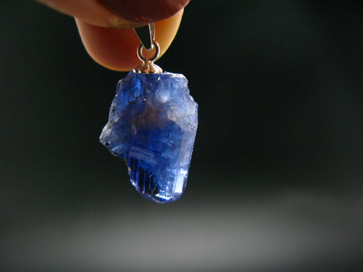 Tanzanite Pendant In Sterling Silver From Tanzania - 0.9" - 2.65 Grams