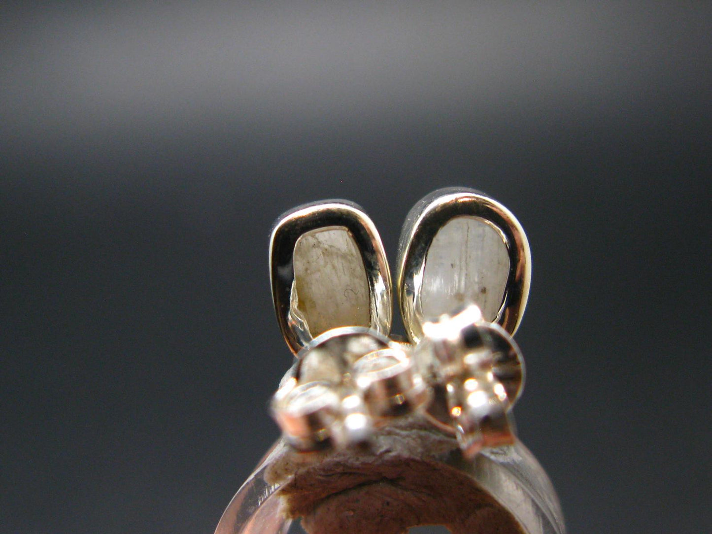 Natrolite Stud Earrings Sterling Silver From Tanzania - 1.36 Grams