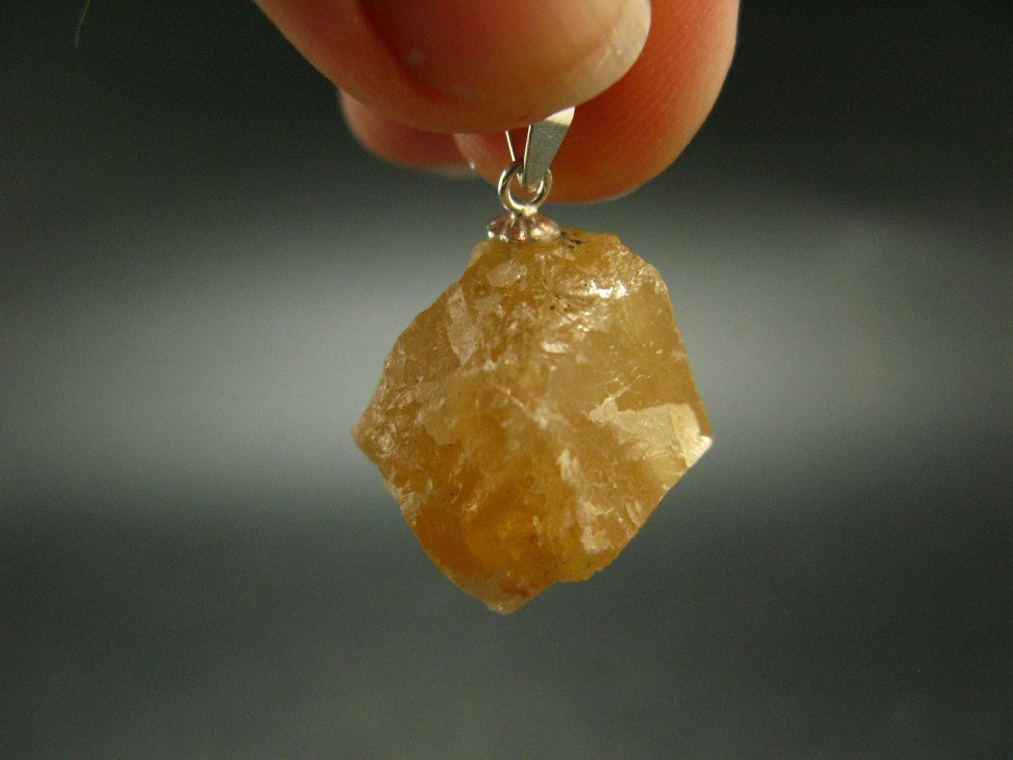 Scheelite Crystal Silver Pendant From China - 1.0" - 13.3 Grams