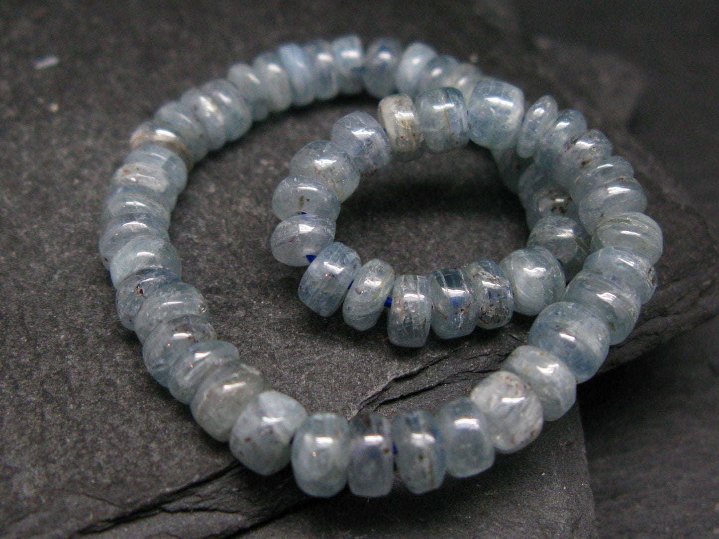 Blue Kyanite Genuine Bracelet ~ 7 Inches ~ 6mm Rondelle Beads