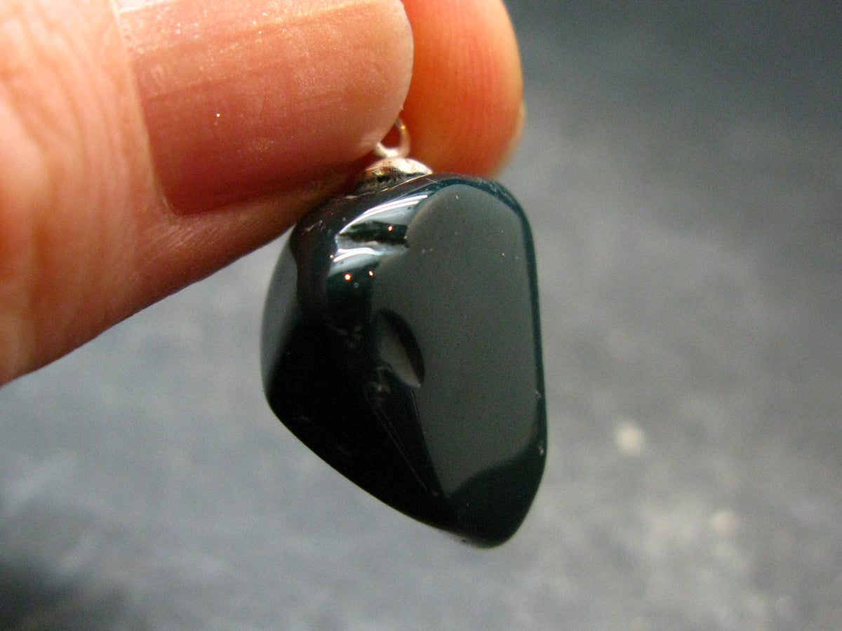 Bloodstone Silver Pendant From India - 1.0" - 4.66 Grams