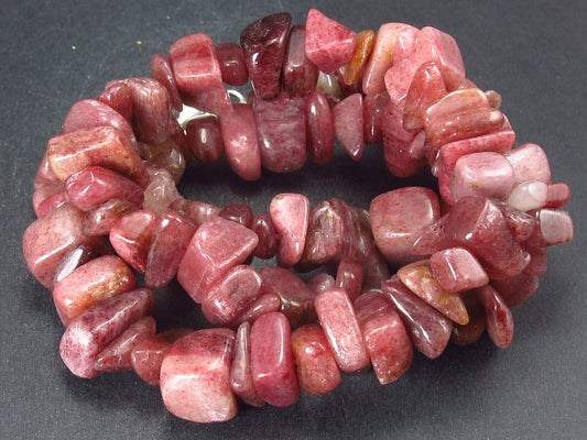 Rare Thulite Necklace Beads From Norway - 18"
