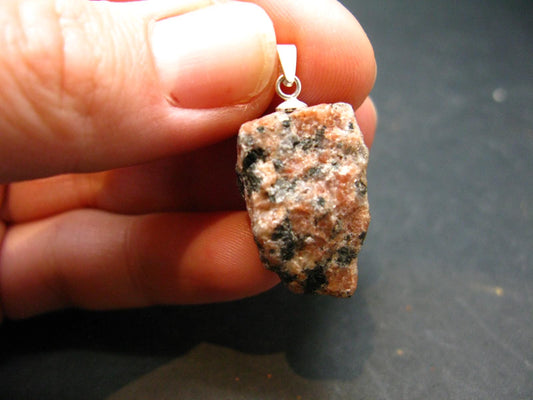 Rosophia Stone Silver Pendant From Rocky Mountains - 1.1" - 4.96 Grams