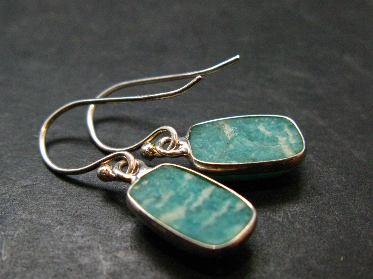 Amazonite Silver Earrings from Russia - 2.47 Grams