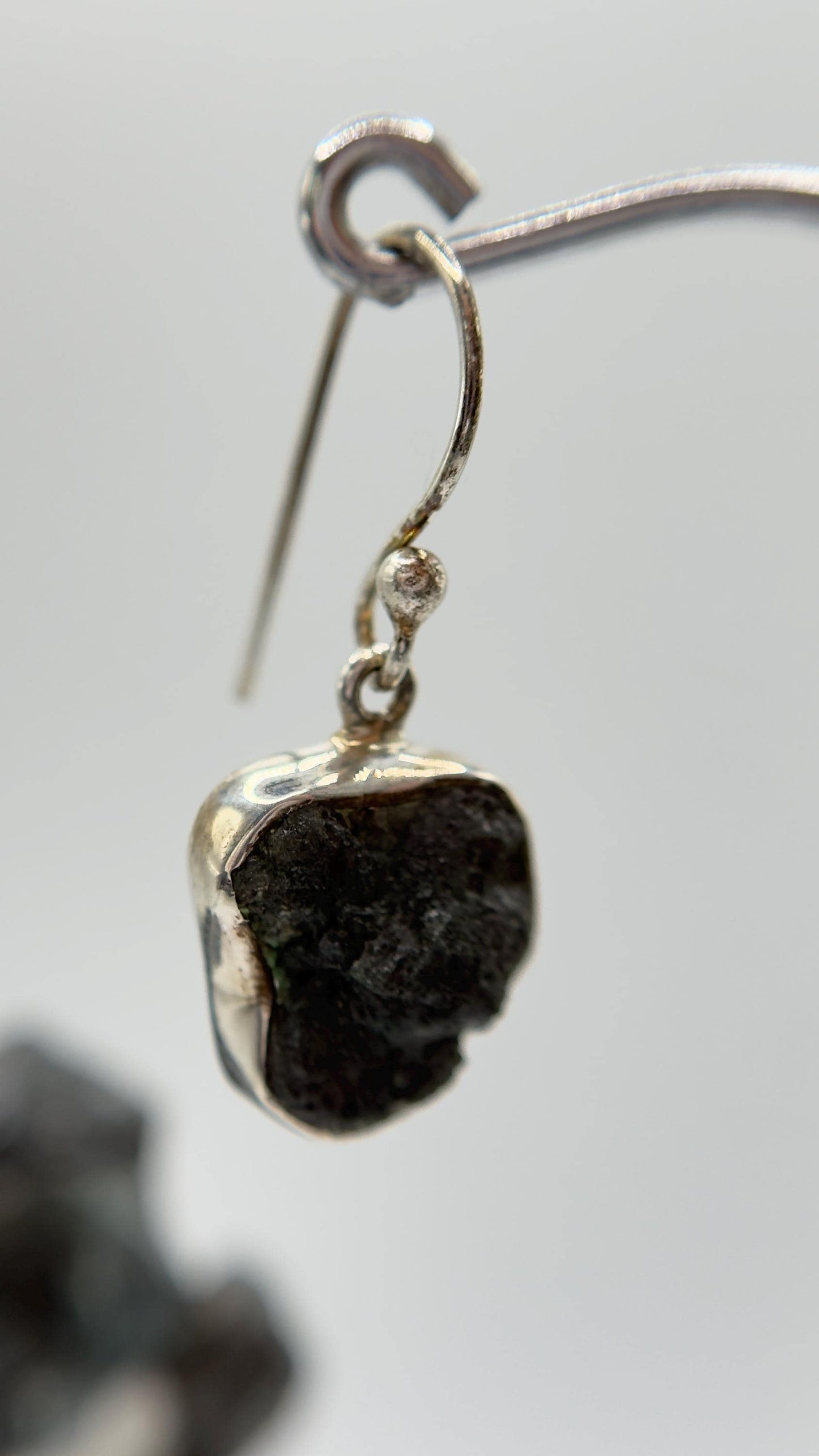 Alexandrite Drop Earrings Raw Color Change Stone Silver Dangle Earrings June Birthstone Jewelry