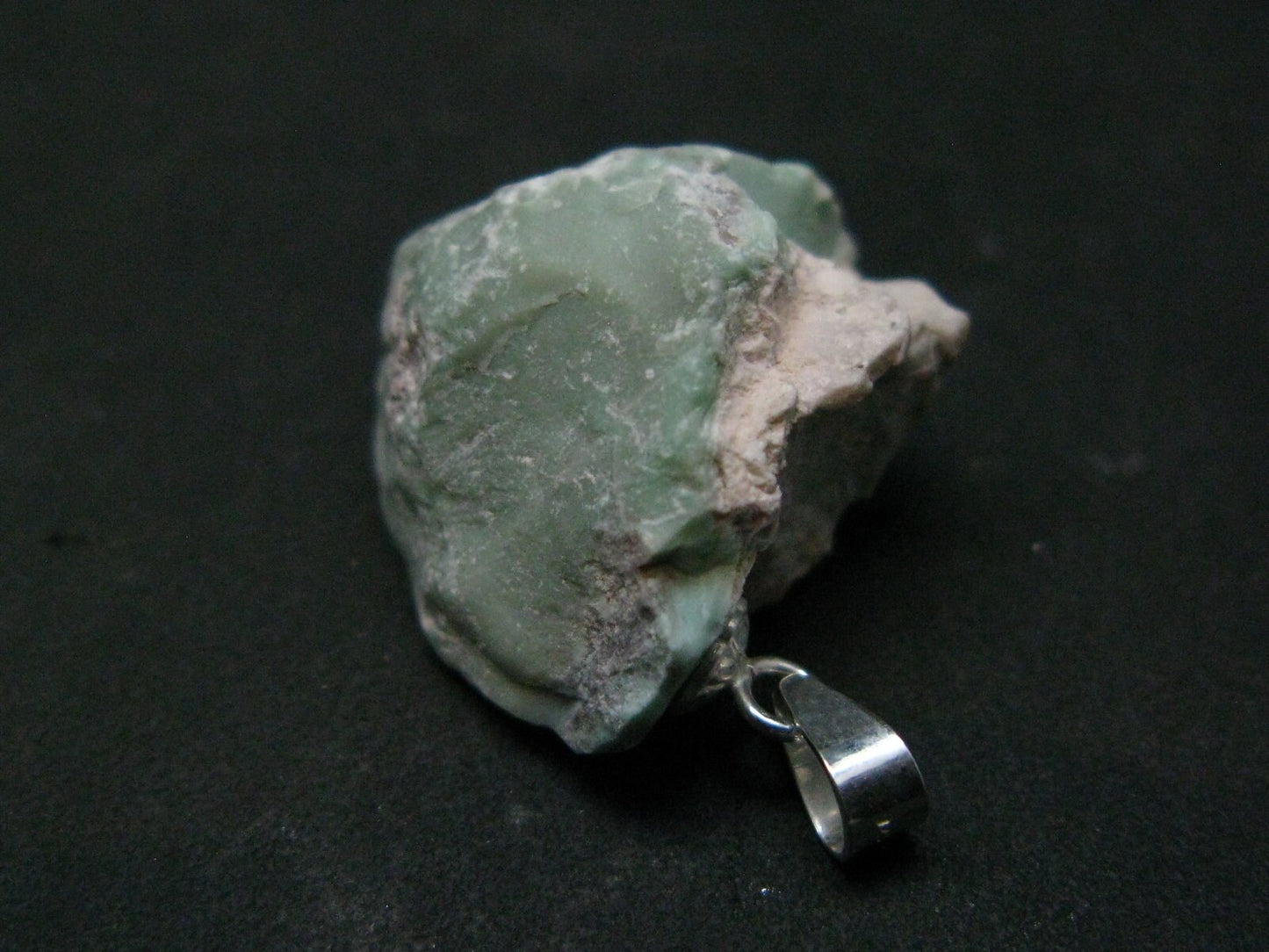Rare Variscite Sterling Silver Pendant From Utah - 1.0" - 4.11 Grams