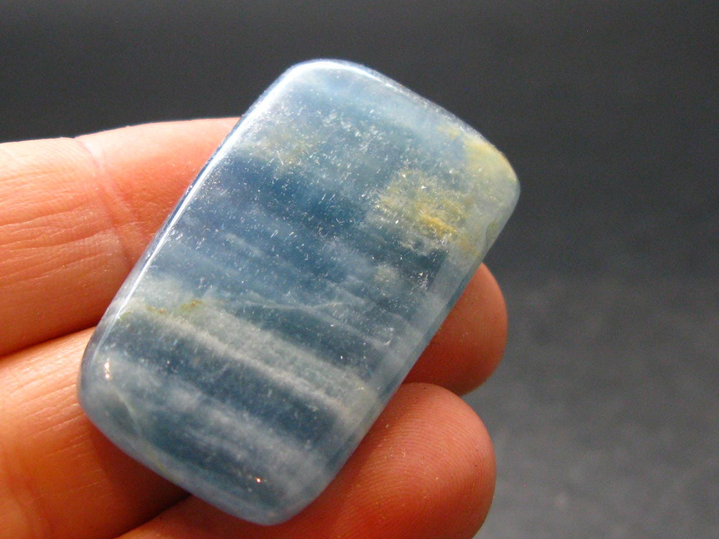 Nice Lemurian Aquatine Blue Calcite Tumbled From Argentina - 1.5" - 11.35 Grams