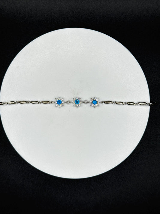 Apatite Silver Bracelet | Blue Crystal Jewelry
