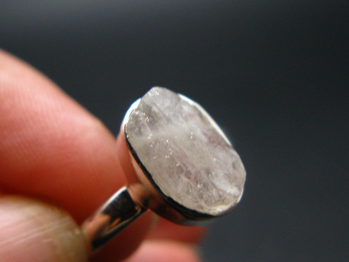 Natrolite Silver Ring From Russia - 2.0 Grams - Size 8