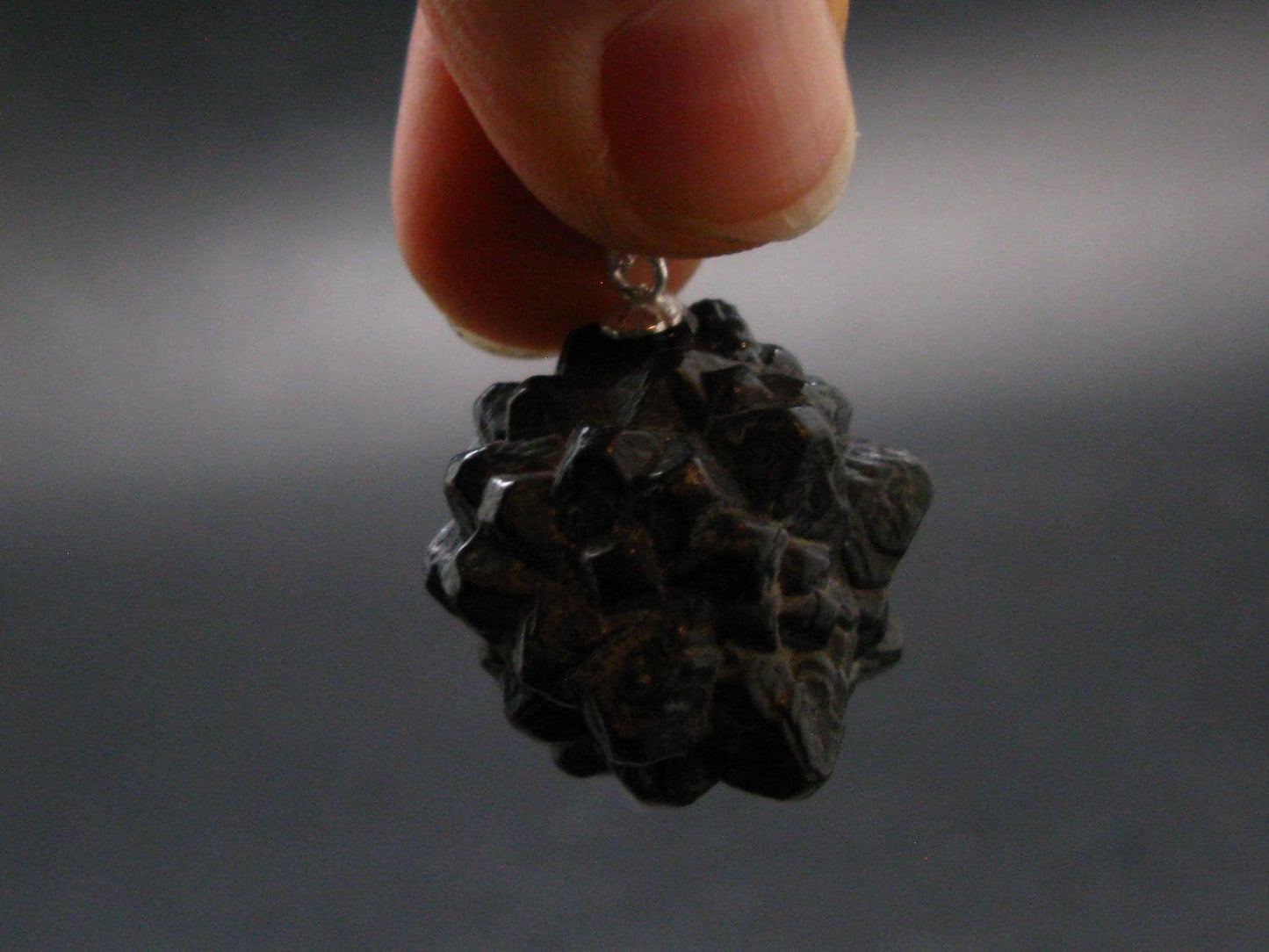 Very Rare Z-Stone (Limonite after Marcasite) Silver Pendant from Sahara Dessert, Egypt - 1.1" - 14.13 Grams