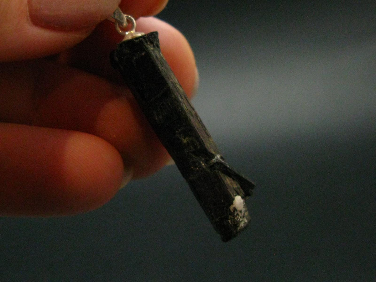 Aegirine Crystal Silver Pendant From Malawi - 1.5" - 3.74 Grams