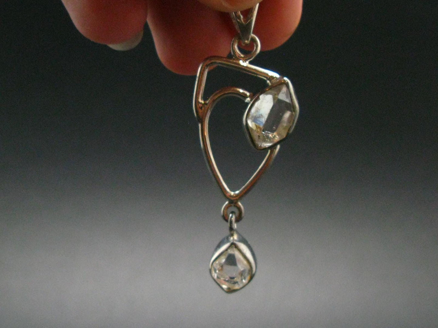 Herkimer Diamond Silver Pendant - 2.1" - 5.43 Grams
