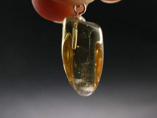 Natural Unheated Citrine Sterling Silver Pendant from Zambia - 1.0" - 1.97 Grams