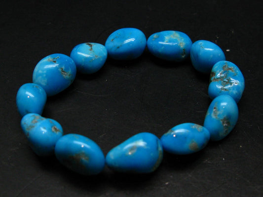 Turquoise Genuine Untreated Bracelet ~ 7 Inches ~ 18mm Tumbled Beads