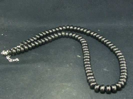 Shungite Necklace with 8mm Rondelle Beads From Russia - 18"