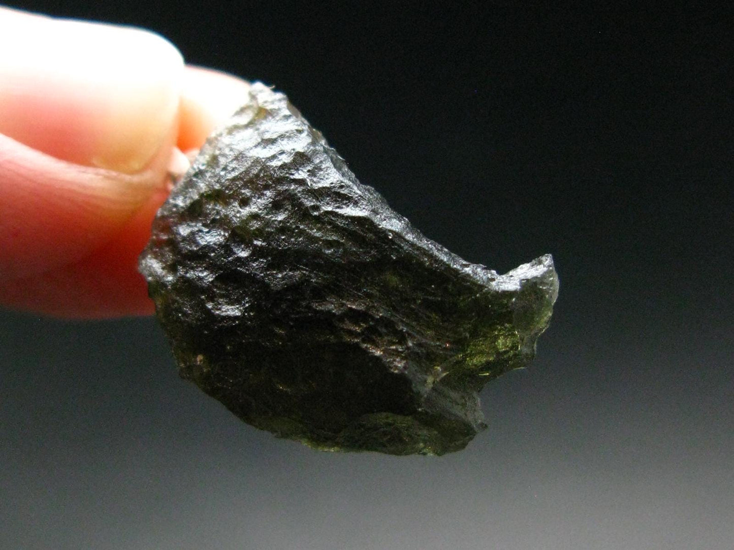 Moldavite Tektite Silver Pendant from Czech Republic - 1.0" - 2.52 Grams