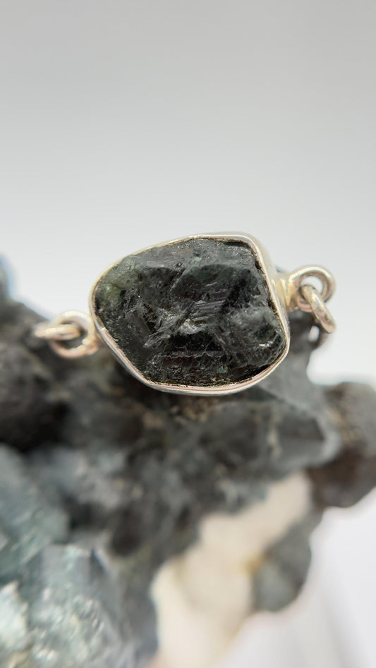 Alexandrite Adjustable Bracelet Raw Color Change Stone Silver Slider Bracelet June Birthstone Gift