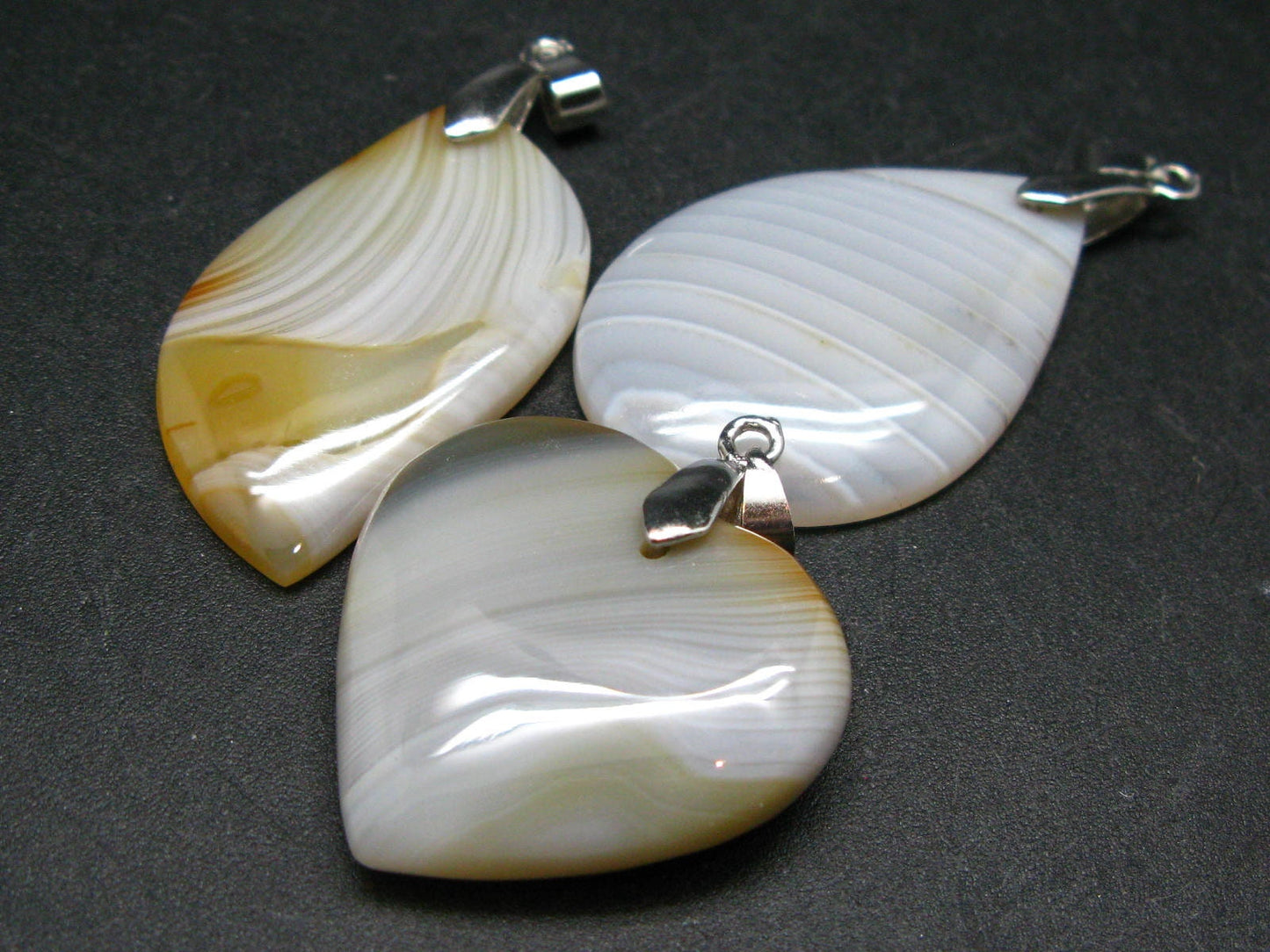 Lot of 3 Natural Mix Shape Agate Pendant from Madagascar