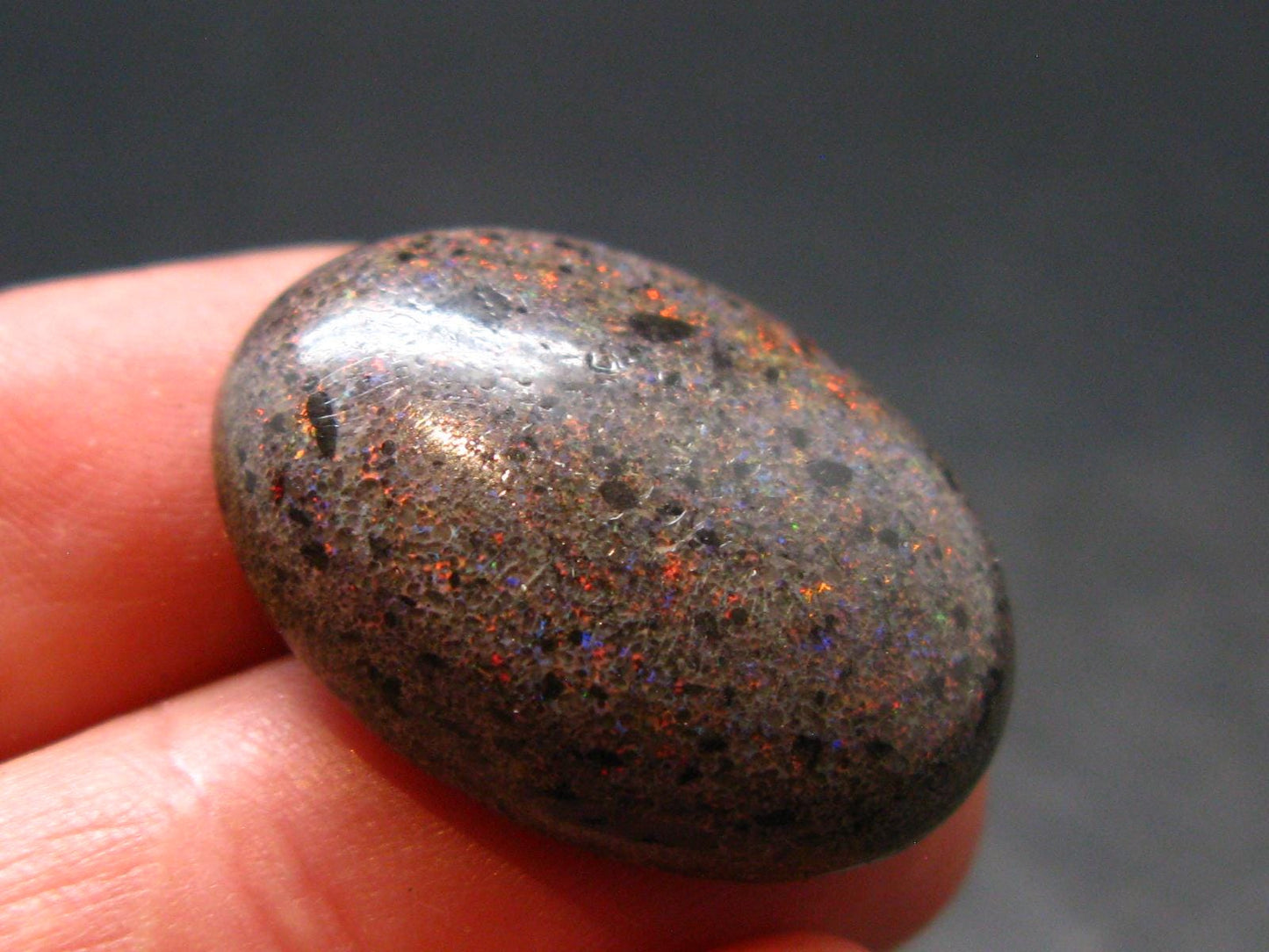 Fine Black Opal Cabochon from Australia - 0.9" - 4.27 Grams