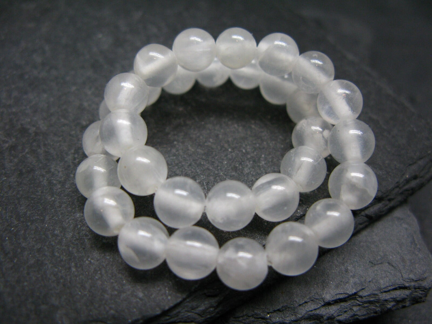 White Calcite Genuine Bracelet ~ 7 Inches ~ 6mm Round Beads