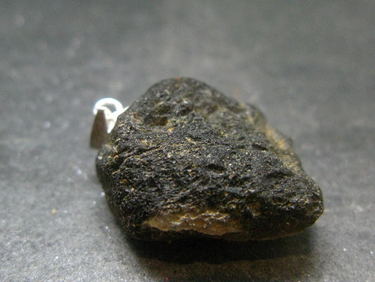 Rare Saffordite Cintamani Stone Pseudotektite Pendant from Arizona USA - 24.6 Carats - 1.1"