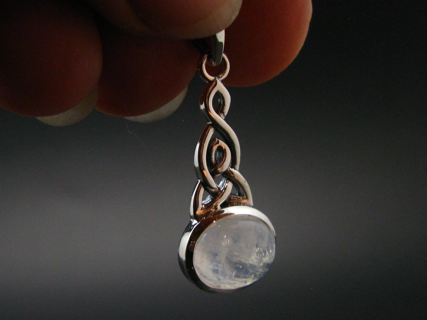 Natural Glow From Inside Moonstone 925 Silver Pendant - 1.2" - 2.33 Grams