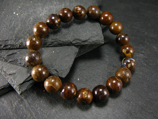 Boulder Opal Genuine Bracelet ~ 7 Inches ~ 10mm Round Beads