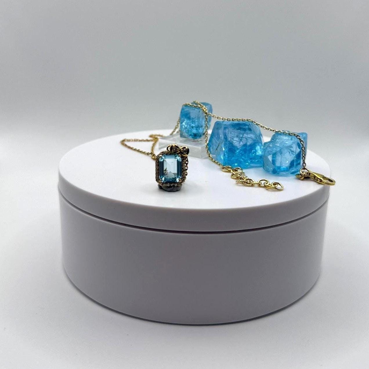 Blue Topaz Jewelry November Birthstone Topaz Necklace Swiss Blue