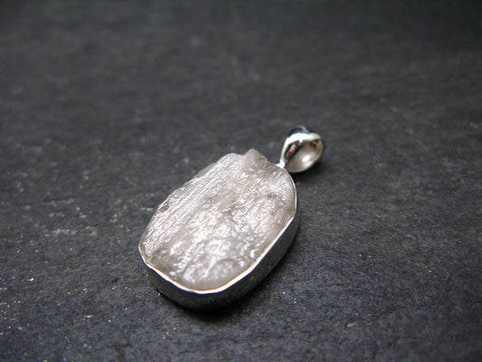 Raw Rare Natrolite Crystal Silver Pendant From Russia - 1.0" - 2.83 Grams