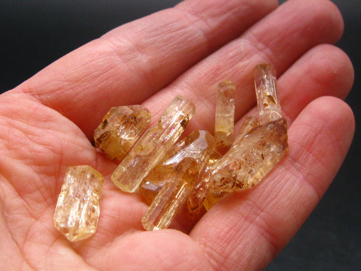 Lot of 10 Imperial Topaz Crystals From Zambia - 57.5 Carats
