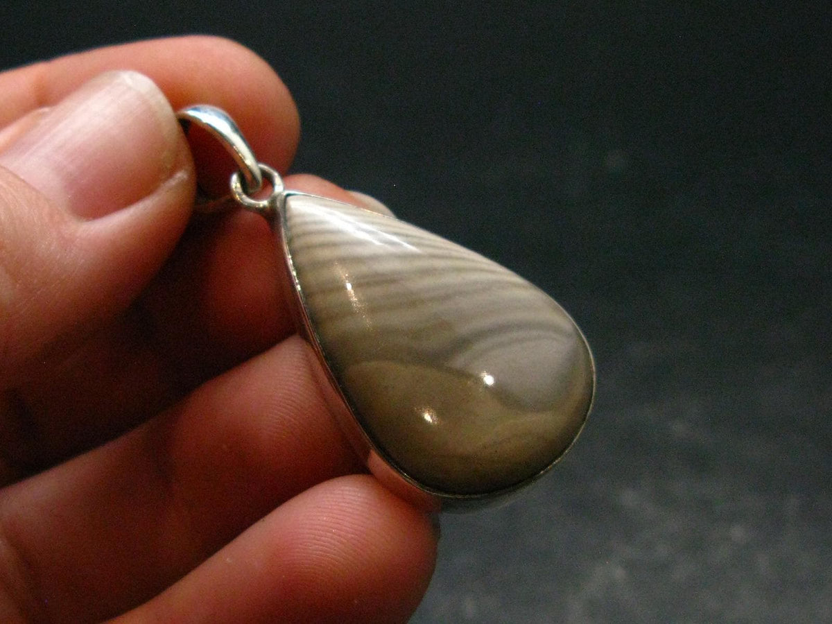 Rare Flint Silver Pendant from Poland - 1.6" - 6.32 Grams