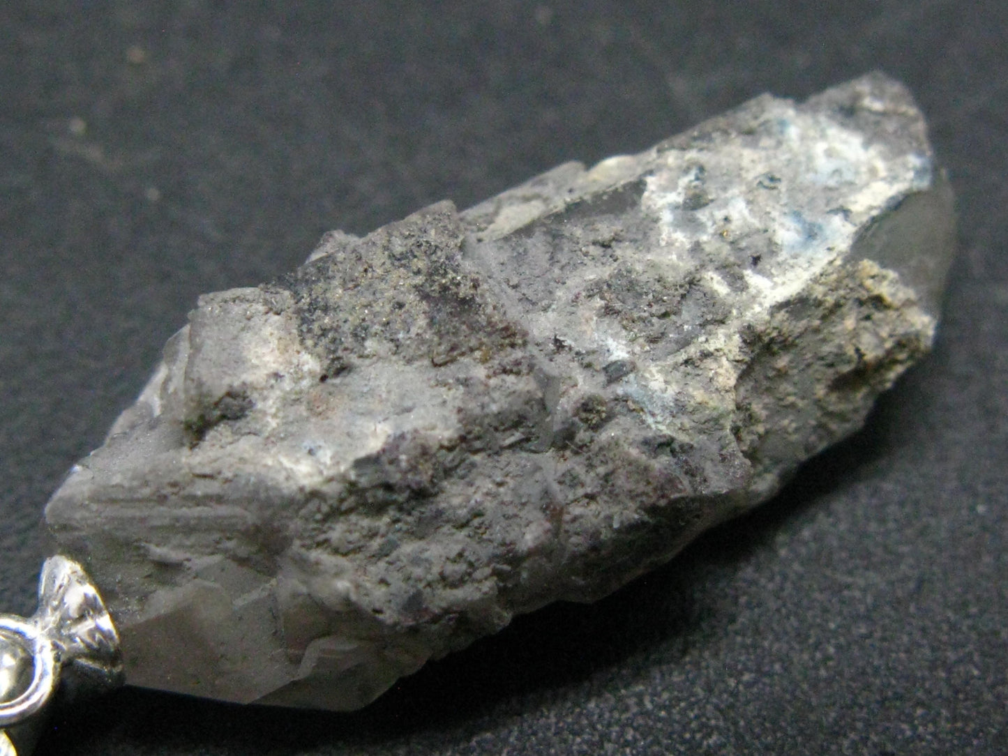 Rare Ajoite In Terminated Quartz Crystal Silver Pendant from South Africa - 1.3" - 3.3 Grams
