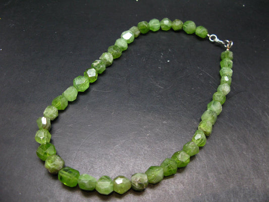Gem Olivine Peridot Beads Necklace From Pakistan - 17"