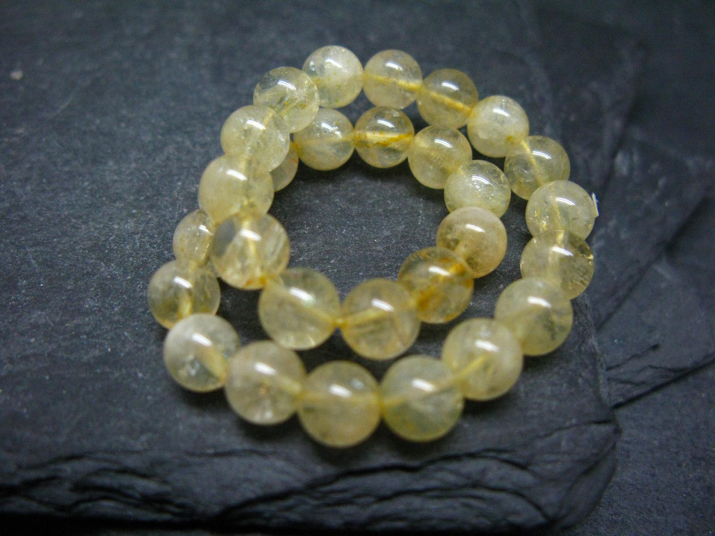 Citrine Genuine Bracelet ~ 7 Inches ~ 6mm Round Beads