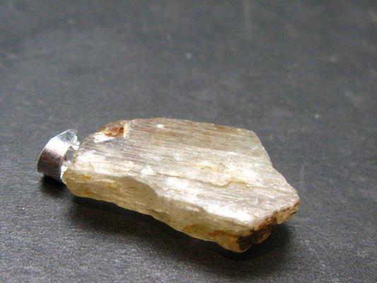 Gem Color Change See-Thru Straw Terminated Crystal Diaspore Crystal Silver Pendant From Turkey - 1.0" - 2.86 Grams