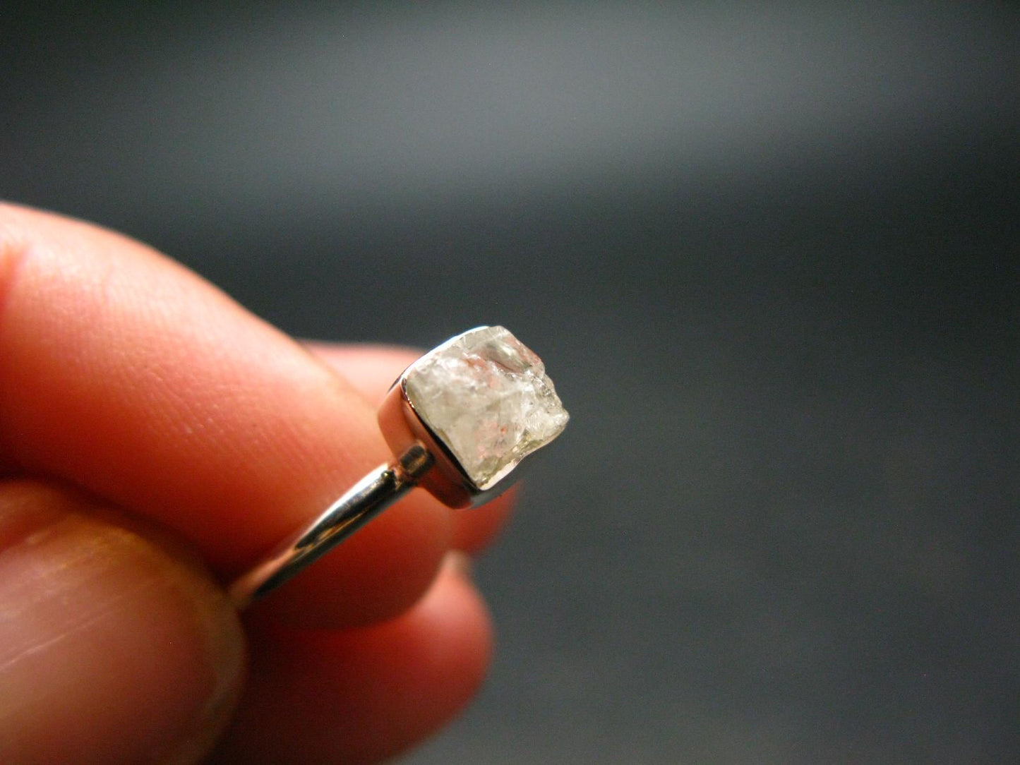 Amblygonite Silver Ring From Brazil - 1.82 Grams - Size 6