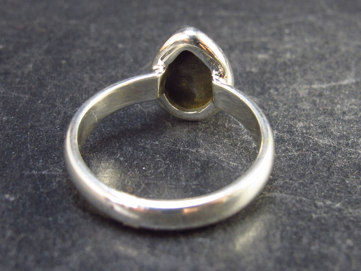 Ammolite Amolite Sterling Silver Ring From Canada - 3.0 Grams - Size 6