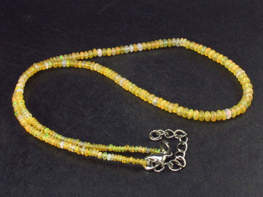 Lightweight Gem Sparkly Opal Tiny Beads Necklace from Mexico - 18.5" - 5.8 Grams