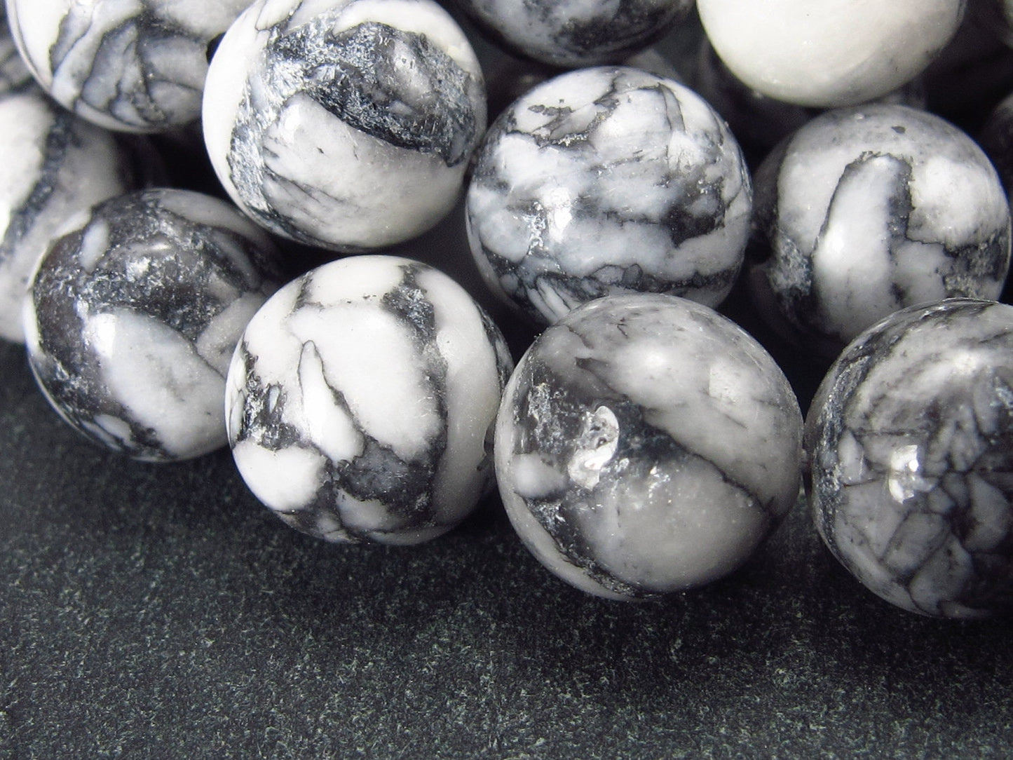 Pinolite Pinolith Necklace from Austria - 20" - 8mm Round Beads