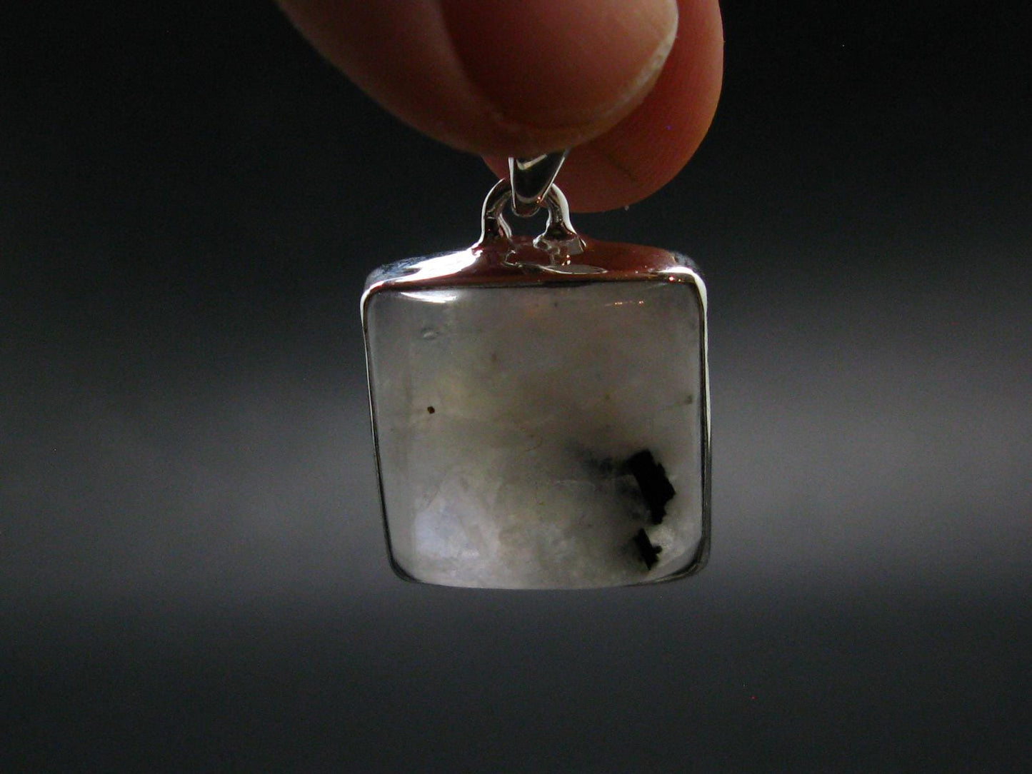 Natural Glow From Inside Moonstone Silver Plated Pendant - 1.2" - 5.78 Grams