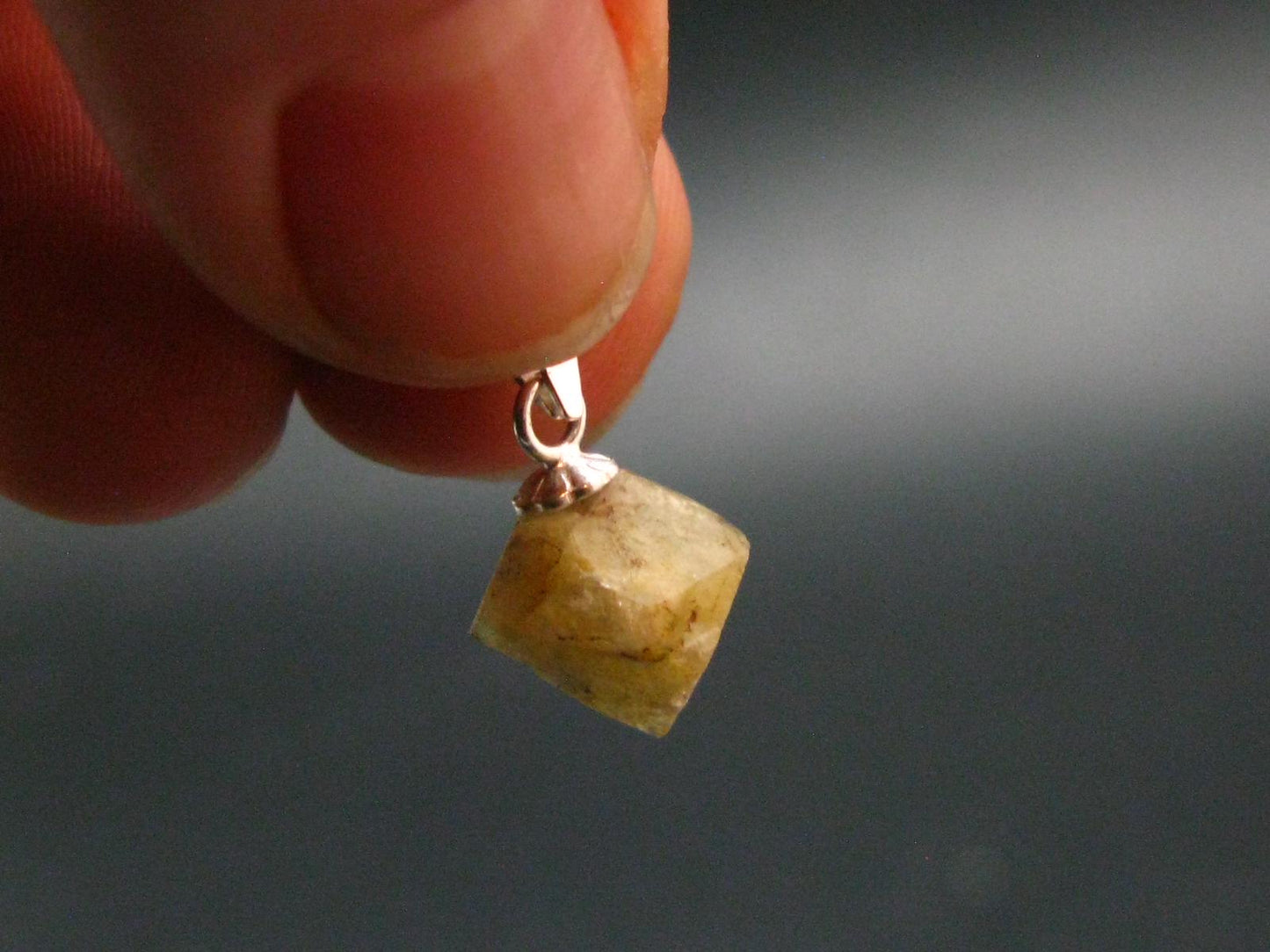 Rhodizite Rhodozite Crystal Silver Pendant from Madagascar - 0.6" - 0.94 Grams