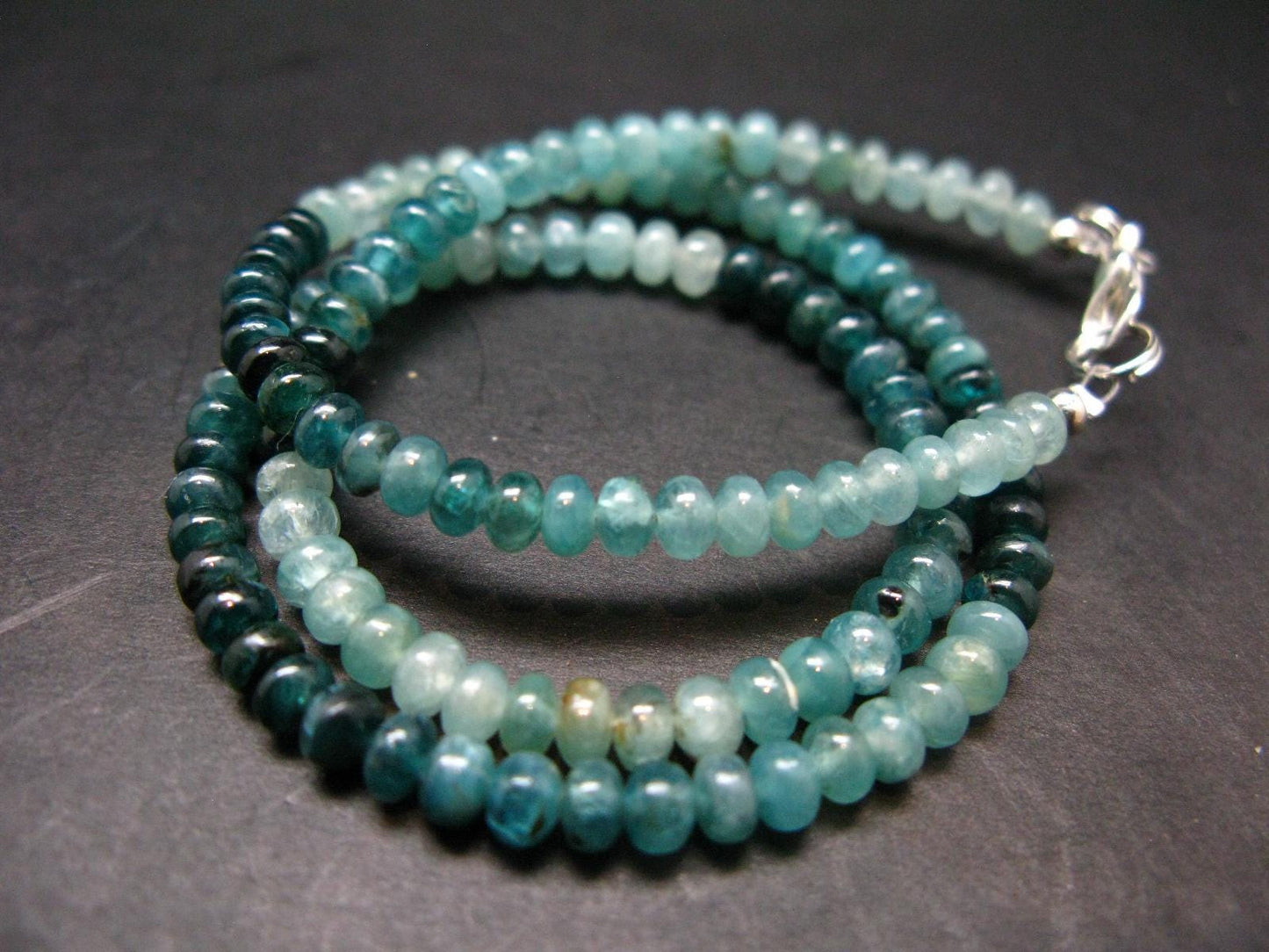 Extremely Rare Grandidierite Necklace From Madagascar - 17" - 5mm Rondelle Beads