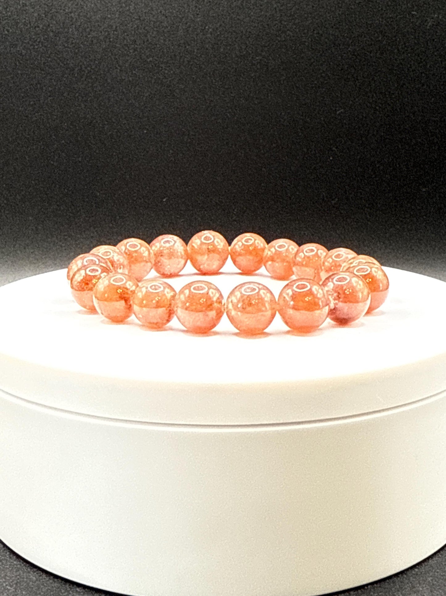 Natural Rhodochrosite Bead Bracelet | Pink Crystal Stretch Bracelet